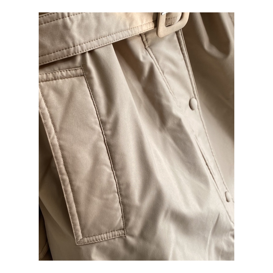 Prada Belted Fur-Trim Hooded Coat | Blush Beige | Women's Luxury Winter Coat