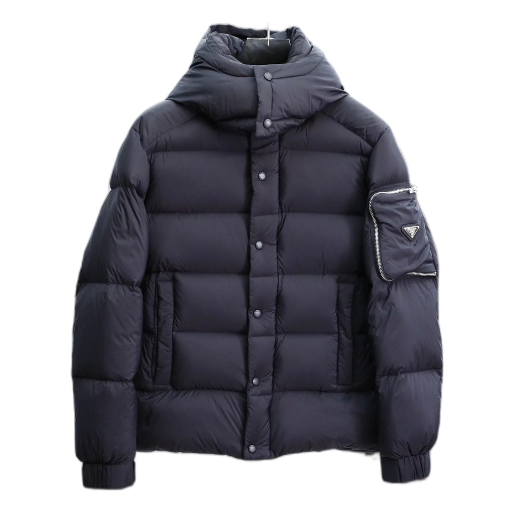 Prada Hooded Puffer Jacket with Sleeve Pouch | Luxury Winter Coat