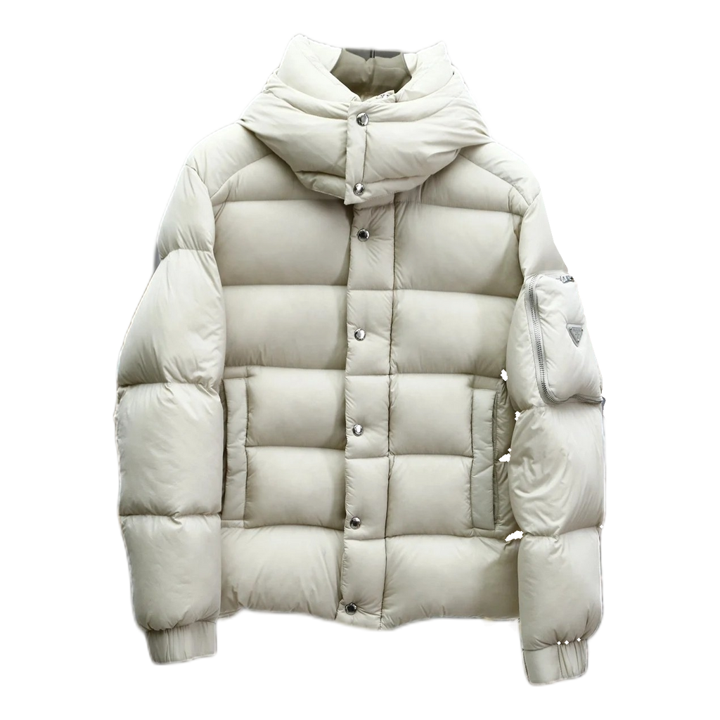 Prada Hooded Puffer Jacket with Sleeve Pouch | Luxury Winter Coat