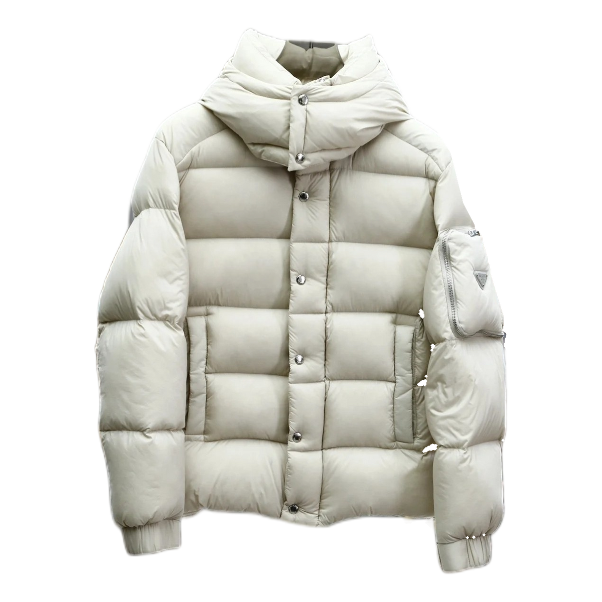 Prada Hooded Puffer Jacket with Sleeve Pouch | Luxury Winter Coat